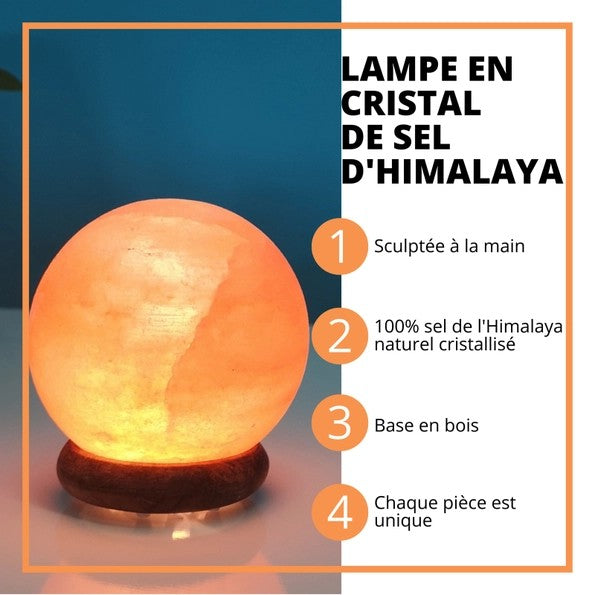 Himalaya-Salzlampe Kugel mit USB-Stecker und LED-Beleuchtung