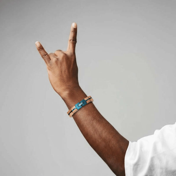 Holzarmband aus Edelstahl und Olivenholz | Water Willow