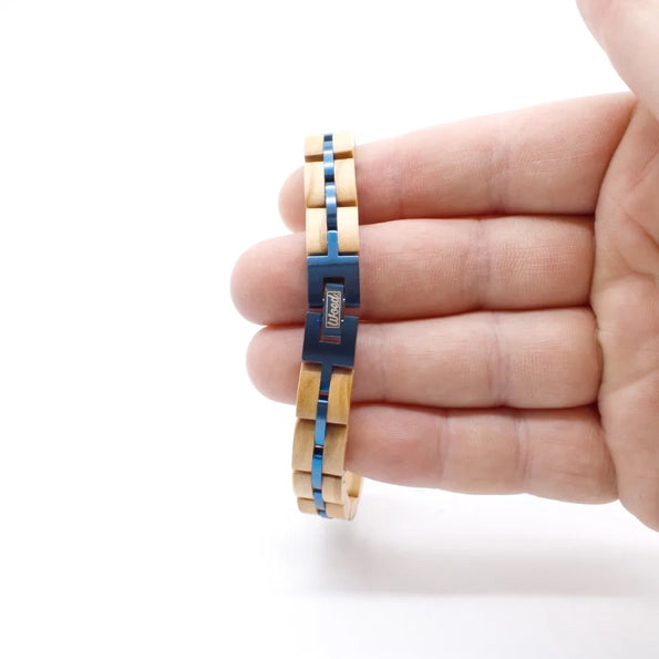 Holzarmband aus Edelstahl und Olivenholz | Water Willow