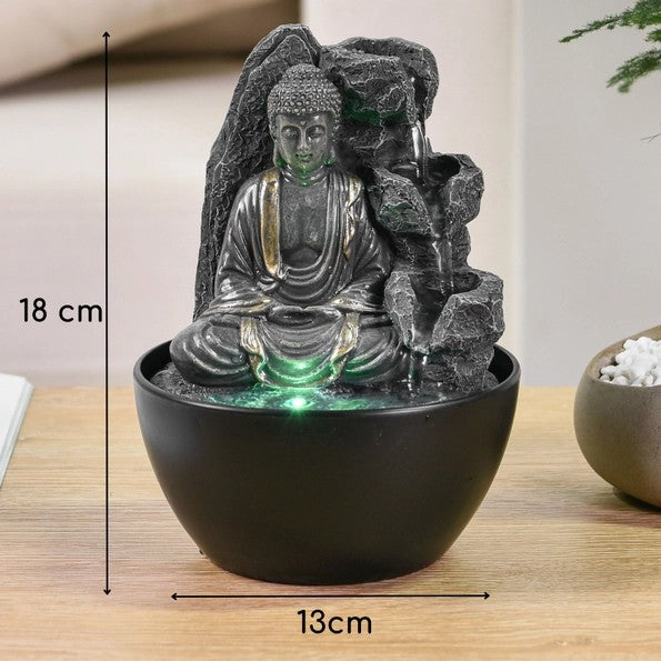 Buddha Zimmerbrunnen mit LED-Beleuchtung