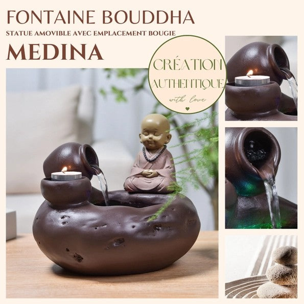 Medina Indoor Buddha-Brunnen mit bunter LED-Beleuchtung