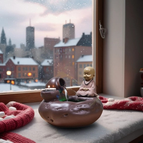 Medina Indoor Buddha-Brunnen mit bunter LED-Beleuchtung