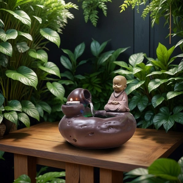 Medina Indoor Buddha-Brunnen mit bunter LED-Beleuchtung